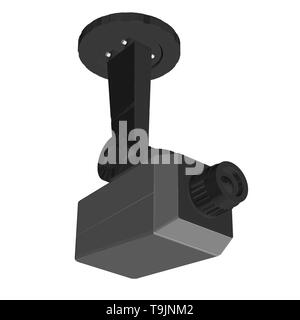 Videcam. 3D. Polygonal security camera. Isometric view. Vector illustration Stock Vector