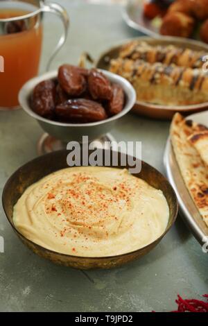 Ramadan feast /Iftar  food dinner composition, selective focus Stock Photo