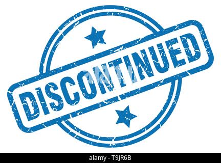 discontinued round vintage grunge stamp Stock Vector