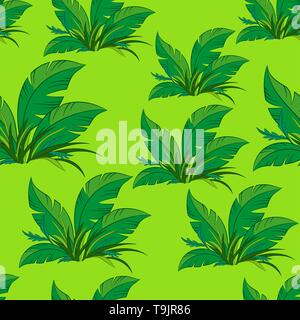 Seamless Pattern, Green Plants Stock Vector