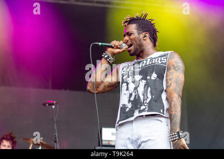 May 17, 2019 - Columbus, Ohio, U.S - EADDY of Ho99o9 during the Sonic Temple Music Festival at the MAPFRE Stadium in Columbus, Ohio (Credit Image: © Daniel DeSlover/ZUMA Wire) Stock Photo