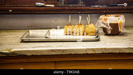 Candy Apples on Tray Stock Photo