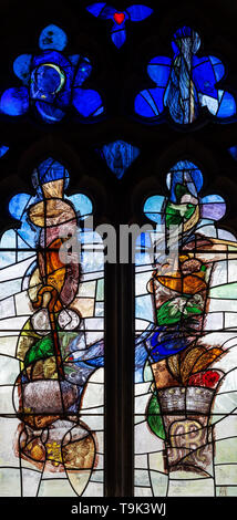 The Millennium Window in St. Mary's Church, Masham, Yorkshire, UK Stock Photo