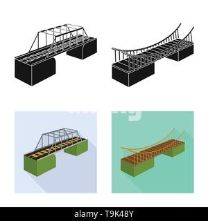 bridge,sea,mounted,assembled,hanging,columns,bank,autobahn,river,metal,waterfall,long,handrails,shore,pendulous,rail,building,train,cable,connection,design,construct,side,bridgework,architecture,landmark,structure,crossing,sight,set,vector,icon,illustration,isolated,collection,element,graphic,sign, Vector Vectors , Stock Vector