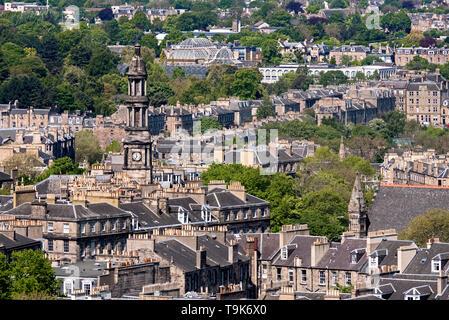 View of north Edinburgh from Calton Hill, Edinburgh, Scotland, UK. Stock Photo