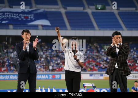 YOKOHAMA, JAPAN - MAY 10: the opening ceremony with Gail Devers during Day 1 of the 2019 IAAF World Relay Championships at the Nissan Stadium on Saturday May 11, 2019 in Yokohama, Japan. (Photo by Roger Sedres for the IAAF) Stock Photo