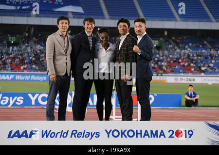 YOKOHAMA, JAPAN - MAY 10: the opening ceremony with Gail Devers during Day 1 of the 2019 IAAF World Relay Championships at the Nissan Stadium on Saturday May 11, 2019 in Yokohama, Japan. (Photo by Roger Sedres for the IAAF) Stock Photo