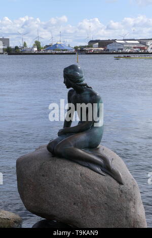 COPENHAGEN, DENMARK - AUGUST 26, 2018: The monument of the Little Mermaid in Copenhagen Stock Photo