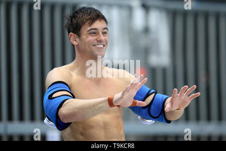 Great Britain's Thomas Daley during day three of the Diving World Series at London Aquatics Centre, London. Stock Photo