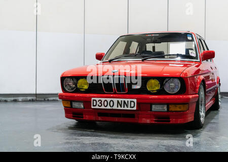 18th May 2019. London, UK. Beautiful classic Bmw 5 Series 535i model displayed at London Motor Show 2019. Stock Photo