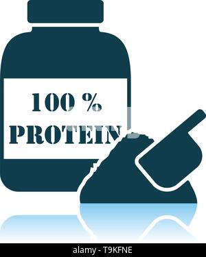 Protein Conteiner Icon. Shadow Reflection Design. Vector Illustration ...