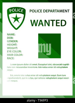 Wanted Poster Icon. Flat Color Ladder Design. Vector Illustration. Stock Vector