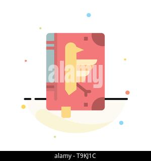 Book, Codex, Constitution, Declaration, Edict Abstract Flat Color Icon Template Stock Vector