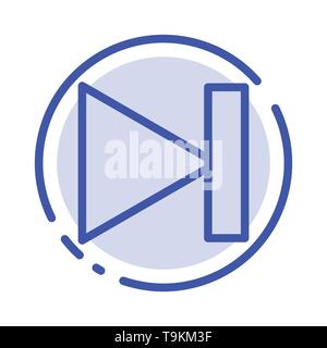 End, Forward, Last, Next Blue Dotted Line Line Icon Stock Vector