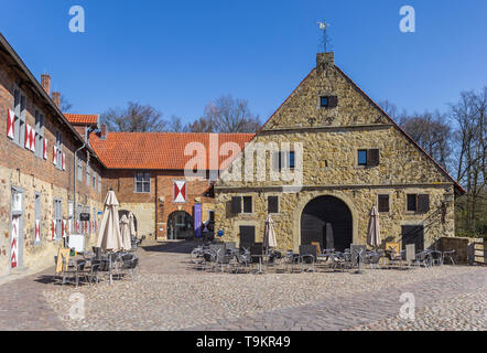 Courtyard of the Burg Vischering in Ludinghausen, Germany Stock Photo