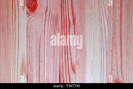 Vertical Pattern of Bright Red with Pink Colored Wooden Wall Surface for Background Stock Photo