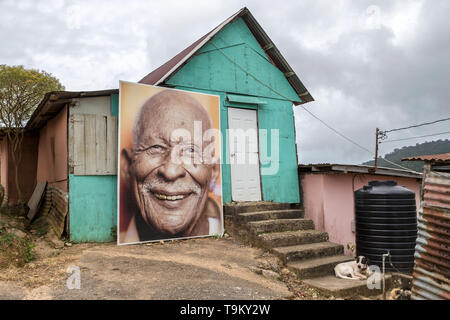 Portrait of 104 yo inhabitant, Santa Cruz Valley, Trinidad and Tobago Stock Photo