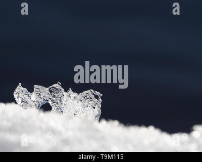 Close up of natural ice formations along the Ottawa River, Canada Stock Photo