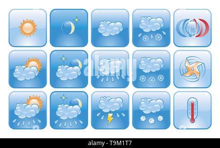 Weather Forecast Icons Stock Vector