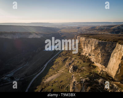 Bakhchysarai, Republic of Crimea - April 1, 2019: Kachi-Kalon (Kachi-Kalyon) Crimean medieval cave monastery Stock Photo