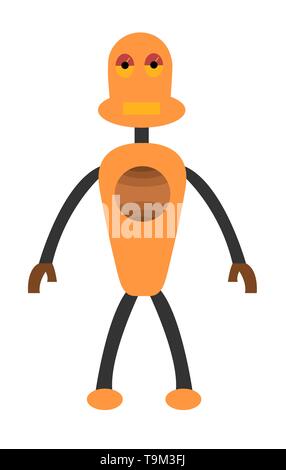 Robot boy flat character. Isolated stock vector illustration Stock Vector