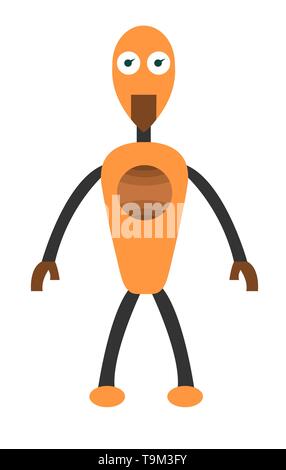 Robot boy flat character. Isolated stock vector illustration Stock Vector