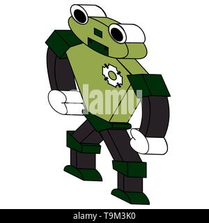 Robot frog isometric. Isolated stock vector illustration Stock Vector