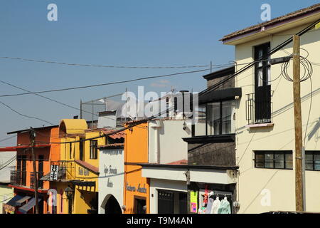 Traditional Mexican architecture in the municipalities of Mexico. Stock Photo