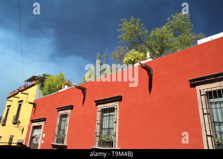 Traditional Mexican architecture in the municipalities of Mexico. Stock Photo