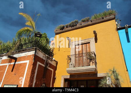 Traditional Mexican architecture in the municipalities of Mexico. Stock Photo