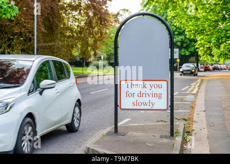 abington park entrance sign between footpath and road in northampton england uk Stock Photo