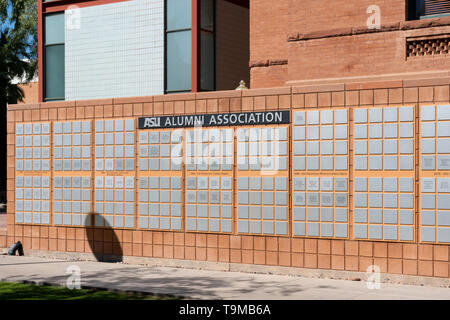 TEMPE, AZ/USA - APRIL 10, 2019: ASU Alumni Association wall on the campus of Arizona State University. Stock Photo