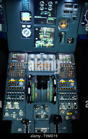 Jet airplane cockpit Stock Photo