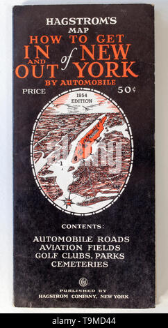 Old Vintage Road Map Stock Photo