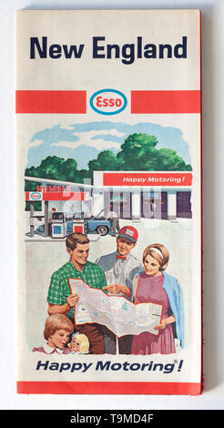 Old Vintage Road Map Stock Photo