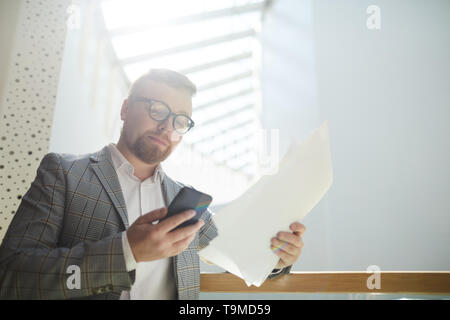 Businessman working with data Stock Photo