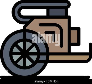 Chariot, Horses, Old, Prince, Greece Business Logo Template. Flat Color Stock Vector