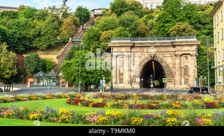 Funicular and tunnel in Budapest Stock Photo