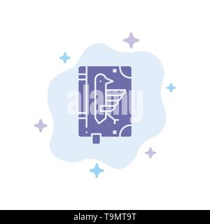 Book, Codex, Constitution, Declaration, Edict Blue Icon on Abstract Cloud Background Stock Vector