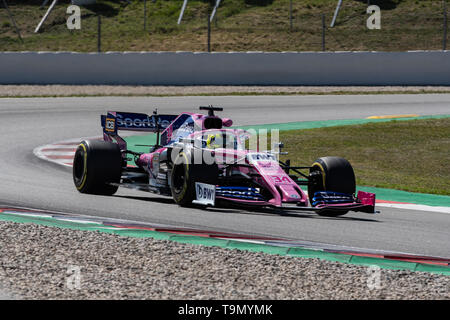 Barcelona, Spain. 14th May, 2019 - Nick Yelloly from UK with 34 SportPesa Racing Point Team on track during  F1 May Test at Circuit de Catalunya. Stock Photo