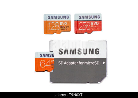micro SD Cards  microSD Memory Card, Storage with SD Adapter, for Tablet and Mobile Phone Stock Photo