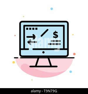Tax Regulation, Finance, Income, Computer Abstract Flat Color Icon Template Stock Vector