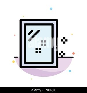 Door, Mirror, Cleaning, Wash Abstract Flat Color Icon Template Stock Vector