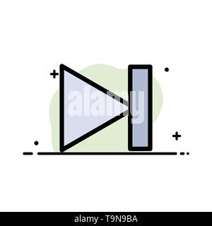 End, Forward, Last, Next  Business Flat Line Filled Icon Vector Banner Template Stock Vector