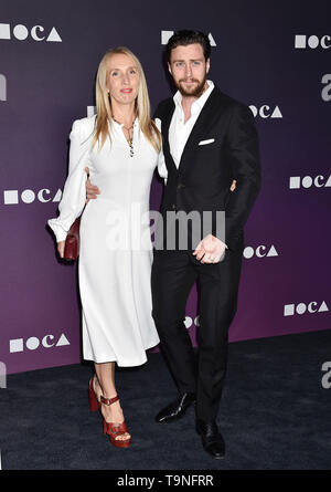 LOS ANGELES, CA - MAY 18: Sam Taylor-Johnson (L) and Aaron Taylor-Johnson attend the MOCA Benefit 2019 at The Geffen Contemporary at MOCA on May 18, 2019 in Los Angeles, California. Stock Photo