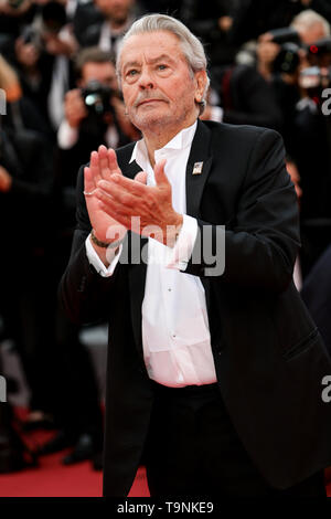 Cannes. 19th May, 2019. Alain Delon arrives to the premiere of ' A HIDDEN LIFE ' during the 2019 Cannes Film Festival on May 19, 2019 at Palais des Festivals in Cannes, France. ( Credit: Lyvans Boolaky/Image Space/Media Punch)/Alamy Live News Stock Photo