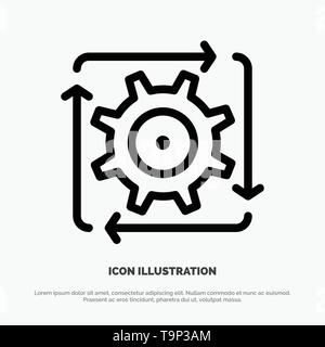 Workflow, Automation, Development, Flow, Operation Line Icon With 5 ...