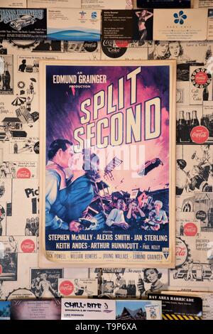Poster for the 1953 movie Split Second, with Stephen mcNally, Alexis Smith, Jan Sterling, filmed in Nevada Atomic Bomb test site and Mojave Desert CA Stock Photo