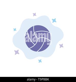 Ball, Volley, Volleyball, Sport Blue Icon on Abstract Cloud Background Stock Vector