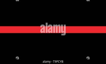 Thin red line flag - a sign to honor and respect firefighters Stock Vector